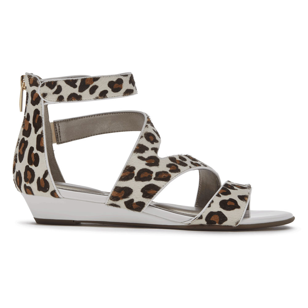 Rockport Womens Sandals Leopard - Total Motion Zandra Strappy - UK 206-AHQRWK